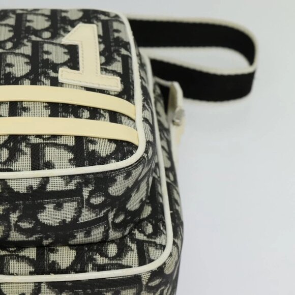 Christian Dior Trotter Canvas Shoulder Bag PVC Black Silver Auth BA5306 - Picture 4 of 16